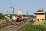 BBL 214 023 + 214 002 mit einem Schotterzug am 07.07.2013 in Pressath.