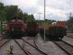 D25 (ehemalige DB 211 345-4) der Bentheimer Eisenbahn AG whrend rangierarbeiten fr Holzverladung auf Bahnhof Bentheim Nord am 12-7-2012.