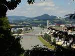 BLB FLIRT auf Salzach Brcke in Salzburg.