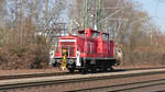 BM Bahndienste rangiert am 23.03.2022 mit ihrer 363 686-7 in Karlsruhe Gbf zum DB Gleisbauhof.