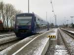 VT 69 und 64 als BOB 87220 bzw. BOB 87225 (Richtungswechsel), Aulendorf, 13.12.2009, Fotostandpunkt: Bahnbergang ber Gleis 3