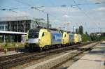 Ein unbekannter Lz am 05.07.08 mit ES64 U2-063 + 009 + 061 am Heimeranplatz Richtung Laim