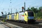 Nachschuss auf einen Lz am 05.07.08 mit ES64 U2-063 + 009 + 061 am Heimeranplatz Richtung Laim