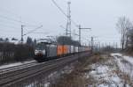 boxXpress.de ES 64 F4-103 (189 103) mit einem Containerzug am 24.01.2013 in Ahlten