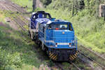 BUVL 275 843-1 mit VL 4185 006-8 auf der Hamm-Osterfelder Strecke in Recklinghausen 22.7.2021