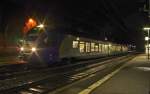 Adieu Cantus in Eschwege West... Hier ein Bild der Cantus aus Gttingen zur Weiterfahrt nach Bebra beim letzten Halt in Eschwege West am 12.12.2009 um 22:52 Uhr. Ab jetzt heit es also  nchster Halt, Eschwege .