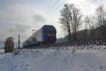 Mal eine kleine Gegenlicht-Spielerei mit 427 507 der Cantus vom 14.02.2010 bei Wehretal Reichensachsen.