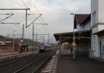 427 003 der Cantus-Bahn als R6 nach Bebra legt am 26.12.14 in ein paar Sekunden einen Halt im Bahnhof von Gerstungen ein.