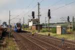 428 001 der Cantus-Bahn fährt als R6 von Bebra nach Eisenach am 21.08.15 in Gerstungen ein.