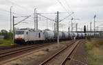 285 109 der ITL traf am 22.10.17 mit dem Sodazug aus Stassfurt in Bitterfeld ein.