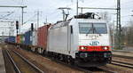 ITL mit 185 579-0 und Containerzug am 24.01.18 Bf. Flughafen Berlin-Schönefeld.