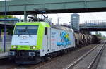 ITL - Eisenbahngesellschaft mbH mit ihrer  185 578-2  [NVR-Number: 91 80 6185 578-2 D-ITL] mit Kesselwagenzug (leer) Richtung Stendell am 04.08.18 Bf. Berlin Hohenschönhausen.