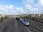 ITL 285 109-5 ( 9280 1285 109-5 D-ITL) TRAXX DE mit einem Kesselwagenzug bei der Belieferung des Gasturbinenkraftwerks Gera Nord am 14.4.2020