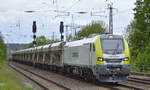 ITL - Eisenbahngesellschaft mbH, Dresden [D] mit  159 101-5  [NVR-Number: 90 80 2159 101-5 D-ITL] und leerem Schüttgutwagenzug am 12.05.20 Bf. Saarmund.