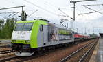 ITL - Eisenbahngesellschaft mbH, Dresden [D] mit  185 548-6  [NVR-Nummer: 91 80 6185 548-5 D-ITL] und einem leeren Containerzug am 09.07.20 Bf.