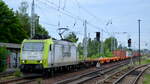 ITL - Eisenbahngesellschaft mbH, Dresden [D] mit  185 542-8  [NVR-Nummer: 91 80 6185 542-8 D-ITL] und Containerzug Richtung Frankfurt/Oder am 08.07.21 Berlin Hirschgarten.