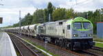 ITL - Eisenbahngesellschaft mbH, Dresden [D] mit  250 007-2  [NVR:  92 80 1250 007-2 D-ITL ] und Schüttgutwagenzug (Sand/Kies) am 20.09.21 Mühlenbeck/Mönchmühle bei Berlin