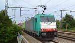 ITL - Eisenbahngesellschaft mbH, Dresden [D]  mit der Doppeltraktion  E 186 128  [NVR-Nummer: 91 80 6186 128-5 D-ITL] +   185 649-1  [NVR-Nummer: 91 80 6185 649-1 D-ITL] und Containerzug am 23.09.21