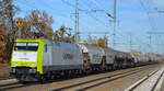 ITL - Eisenbahngesellschaft mbH, Dresden [D] mit  152 197-0  [NVR-Nummer: 91 80 6152 197-0 D-ITL] und Getreidezug am 10.11.21 Durchfahrt Bf.