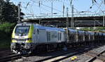 ITL - Eisenbahngesellschaft mbH, Dresden [D] mit ihrer  159 103-1  [NVR-Nummer: 90 80 2159 103-1 D-ITL] und einem Schüttgutwagenzug, 11.09.23 Höhe Bahnhof Hamburg-Harburg.