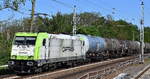 ITL - Eisenbahngesellschaft mbH, Dresden [D]  185 650-9  [NVR-Nummer: 91 80 6185 650-9 D-ITL] und einem Kesselwagenzug am 01.05.24 Höhe Mühlenbeck/Mönchmühle.