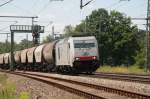 285 103 ITL dieselt mit ihrem Gterzug von Hamburg Richtung Berlin.