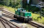 106 010 der ITL fhrt am 27.07.09 im Rbf Dresden-Friedrichstadt zum Containerumschlagsplatz.