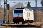 285 109-5 -ITL-verlsst Stralsund in Richtung Greifswald.