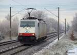 Ein Schneehase alias E186 138 der ITL rollt am 28.11.10 Hafenauswrts vermutlich Richtung Hohe Schaar.