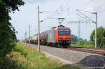 145 084-0 ITL mit Kesselzug in Vietznitz Richtung Paulinenaue unterwegs. 12.07.2011