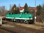 2012-03-03 ITL 106 106 und 106 110 bei der Wochenendruhe im  ITL-Heimat-Bw  Kamenz