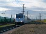 185 562 fuhr mit ihrem leeren Gterzug zurck nach Bad Schandau ,hier bei der Durchfahrt in Dresden Friedrichstadt am 17.10.12, Viele Gre an den TF :-)