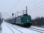 185 517 und 185 *** durchfuhren mit ihrem VW Autozug Dresden Strehlen am 24.02.13