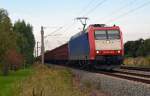 Mit dem Leerkohlezug von Helmstedt nach Profen fuhr 185-CL 003 am 23.08.14 durch Greppin Richtung Bitterfeld/Leipzig.