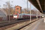 185 650-9 akiem für ITL - Eisenbahngesellschaft mbH mit einem VW-Caddy Autotransporte von Poznan nach Emden in Rathenow.