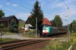 ITL E 186 128 mit Porschezug auf dem Weg in Richtung Bad Schandau.