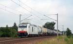 285 109 zog am 23.08.15 einen Kesselwagenzug durch Jeßnitz Richtung Bitterfeld.