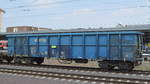 Offener Drehgestellwagen vom Einsteller VTG in Hamburg mit der Nr. 37 RIV 80 D-VTGD 5376 877-6 Eanos mit RBB Logo (Regiobahn Bitterfeld Berlin GmbH), wahrscheinlich angemietet da am Haken einer MaK G 1206 von RBB am 20.07.18 Magdeburg Hbf.