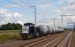 275 623 fuhr am 24.08.14 mit dem Sodazug aus Bitterfeld nach Stassfurt durch Rodleben Richtung Magdeburg.