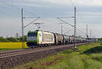 185 548 der Captrain rollte am 14.04.24 mit einem Kesselwagenzug durch Gräfenhainichen Richtung Wittenberg.