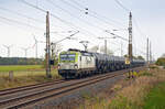 Am 27.10.24 führte der Captrain-Vectron 193 583 einen Kesselwagenzug durch Wittenberg-Labetz Richtung Dessau.