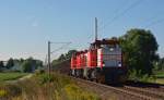 Die beiden Mak-Loks 61 701 und 275 833 der Captrain Deutschland befördertem am 02.09.15 einen Kohlenzug aus Profen durch Jeßnitz Richtung Dessau.