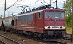 CLR 155 103-5 (91 80 6155 103-5 D-CLR) mit einem Getreidezug am 10.09.18 Bf. Flughafen Berlin-Schönefeld.