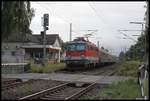 Die ehemalige Österreicherin 1142.704, heute Centralbahn Lok, kam am 15.7.2017 mit dem Sonderzug CB 13487 nach Amsterdam um 8.13 Uhr durch den Bahnhof Lotte im Kreis Steinfurt.