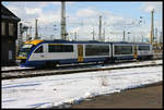 Desiro VT 611 der Lausitz Bahn im Gleisvorfeld des HBF Leipzig am 27.2.2005.