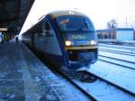 Montag 23.12.02    LausitzBahn 84919 nach Zittau steht abfahrbereit am Gleis 1 in Cottbus Hbf