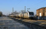 187 506 der CTL führte am 20.01.19 einen Kesselwagenzug durch Brehna Richtung Bitterfeld.