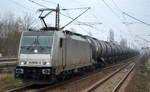 CTL Logistics GmbH mit der akiem Lok  186 261-4 [NVR-Number: 91 80 6186 261-4 D-AKIEM] und Kesselwagenzug am 26.02.19 Bf.