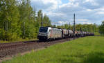 Am 05.05.19 führte 187 504 der CTL einen Kesselwagenzug durch Muldenstein über das Gegengleis Richtung Wittenberg.