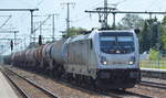 CTL Logistics GmbH mit der akiem   187 506-1  [NVR-Nummer: 91 80 6187 506-1 D-AKIEM] und Kesselwagenzug am 04.06.19 Bahnhof Golm bei Potsdam.